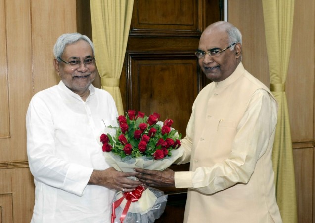 BJP presidential candidate Ram Nath Kovind, the governor of Bihar, with the state's Chief Minister Nitish Kumar Ramnath Kovind