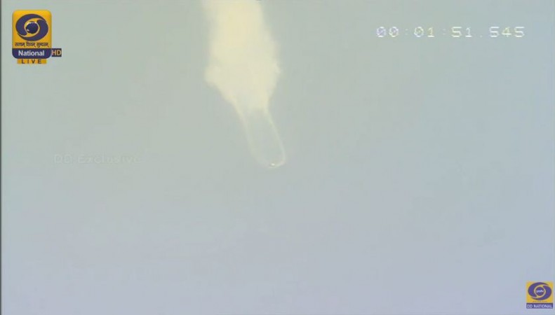 PSLV C38 first stage is separating. PSLV C38
