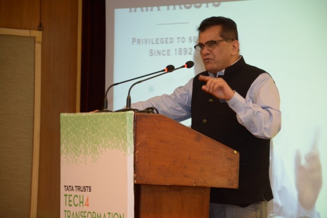 NITI Aayog CEO Amitabh Kant addresses during Tata Trusts' Tech4Transofrmation conclave in New Delhi amitabh kant, niti aayog ceo amitabh kant, digital india, indian economy, cashless transactions, modi govt