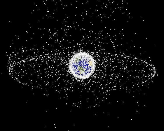 Orbital Debris Model around Earth. According to NASA, most of the space debris prevails in the lower Earth orbit where the ISS flies. nasa, ISS, satellite collision, space junk, debris,