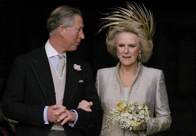 Britain's Prince Charles and his bride Camilla, Duchess of Cornwall leave St. George's Chapel in Windsor following the church blessing of their civil wedding ceremony, 09 April 2005. Prince Charles married Camilla Parker Bowles, the true love of his life, in a private civil ceremony Camilla, Duchess of Cornwall