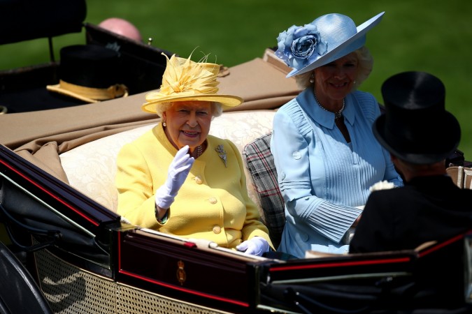 Queen Elizabeth II and Camilla, Duchess of Cornwall make their way to the grandstand during day 2 of Royal Ascot at Ascot Racecourse on June 21, 2017 in Ascot, England. Camilla, Duchess of Cornwall