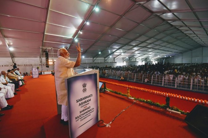 In picture: Prime Minister Narendra Modi speaks at the Samarmati Ashram centenary celebrations event in Ahmedabad, Gujarat, on Thursday, June 29, 2017. Prime Minister Narendra Modi