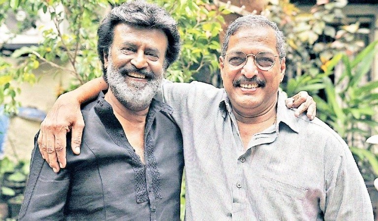 Rajinikanth with Nana Patekar on Kaala sets. Rajinikanth with Nana Patekar on Kaala sets