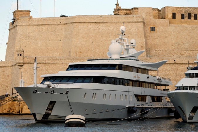 The super yacht Indian Empress, owned by fugitive Indian businessman Vijay Mallya, is seen berthed beneath Fort St Angelo in Valletta's Grand Harbour, Malta, December 9, 2016. Fugitive Indian businessman Vijay Mallya said on Friday that his Twitter account had been penetrated by a hacking group called Legion, which posted links to what it alleged were details of Mallya's bank accounts, offshore investments and luxury cars. REUTERS/Darrin Zammit Lupi Vijay Mallya yacht