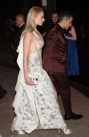 Sophie Turner and Joe Jonas attend the Marc Jacobs afterparty of the Rei Kawakubo/Comme des Garcons: Art Of The In-Between Costume Institute Gala at the Boom Boom Room on May 1, 2017 in New York City. Sophie Turner and Joe Jonas