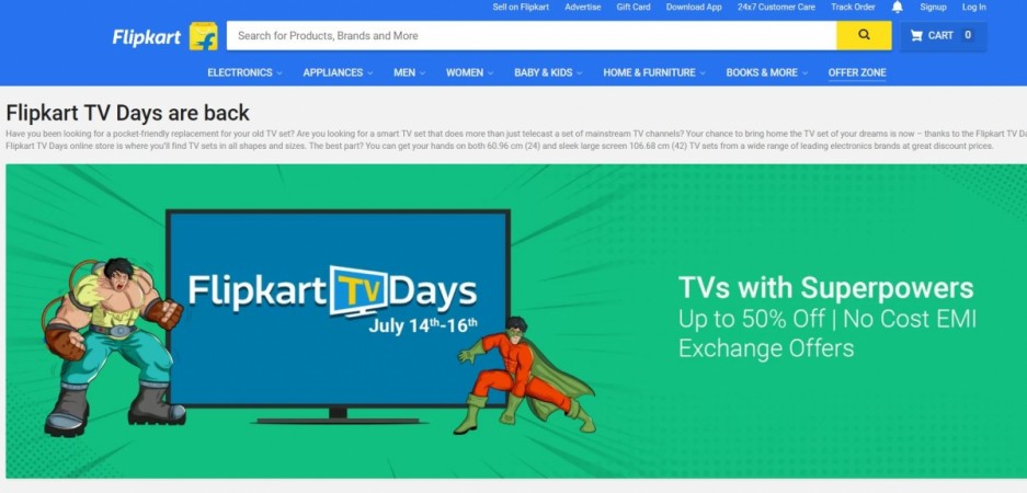 Flipkart TV Days Sale: Top 10 hand-picked deals on Smart LED TVs Flipkart TV Days Sale, offers, Samsung, LG, Panasonic, Micromax, Vu, Cloud Tail, Intex