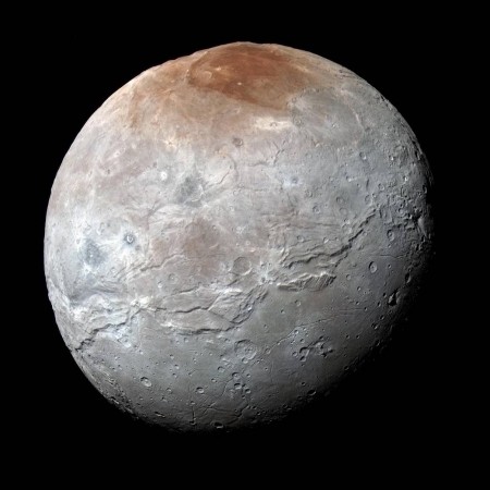 Scientists from NASA's New Horizons mission have spotted signs of long run-out landslides on Pluto's largest moon, Charon. nasa, Charon, Pluto, moon, dwarf planet,