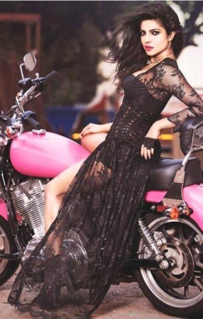 Priyanka Chopra with her pink Harley-Davidson bike Priyanka Chopra