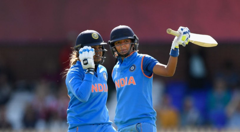 Harmanpreet (R) hit the highest score for India in a Women's World Cup match Harmanpreet Kaur