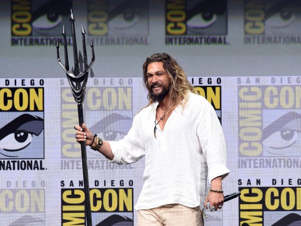 Aquaman Jason Momoa at San Diego Comic-Con 2017, releasing the first footage of the Aquaman movie aquaman jason momoa