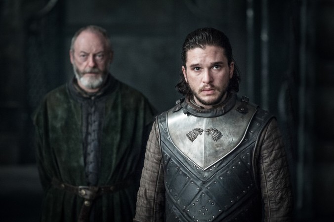 Kit Harington as Jon Snow with Liam Cunningham as Davos Seaworth Kit Harington as Jon Snow with Liam Cunningham as Davos Seaworth
