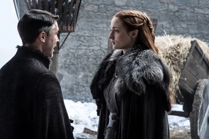 Sophie Turner as Sansa Stark with Aidan Gillen as Peter Baelish Sophie Turner as Sansa Stark with Aidan Gillen as Peter Baelish