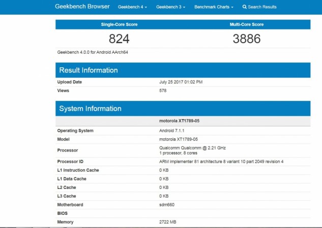 Moto X4 appears makes a stop at Geekbench; key features revealed ahead of launch Moto X4, Geekbench, specifications, launch,