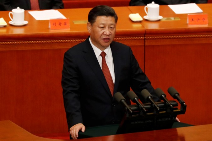 China's President Xi Jinping speaks during the ceremony to mark the 90th anniversary of the founding of the China's People's Liberation Army at the Great Hall of the People in Beijing, China August 1, 2017. China's President Xi Jinping