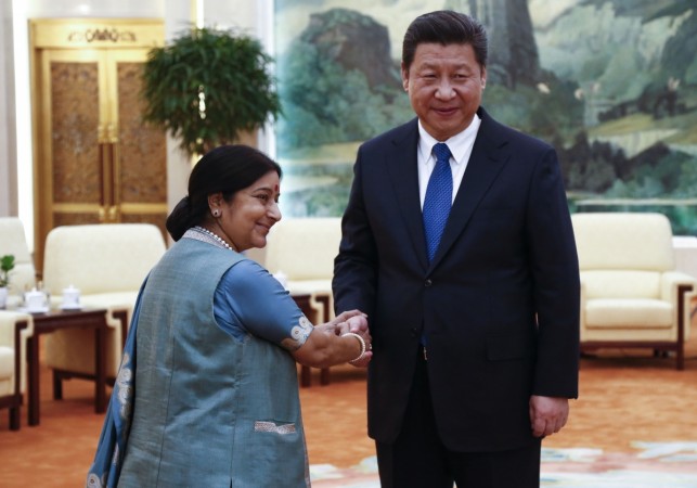 External Affairs Minister Sushma Swaraj with Chinese President Xi Jinping Sushma Swaraj Xi Jinping