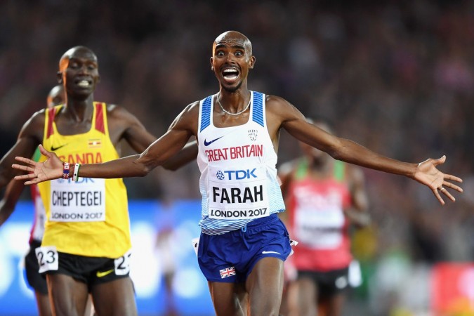 Mo Farah after winning 10,000m Gold in London on Friday Mo Farah