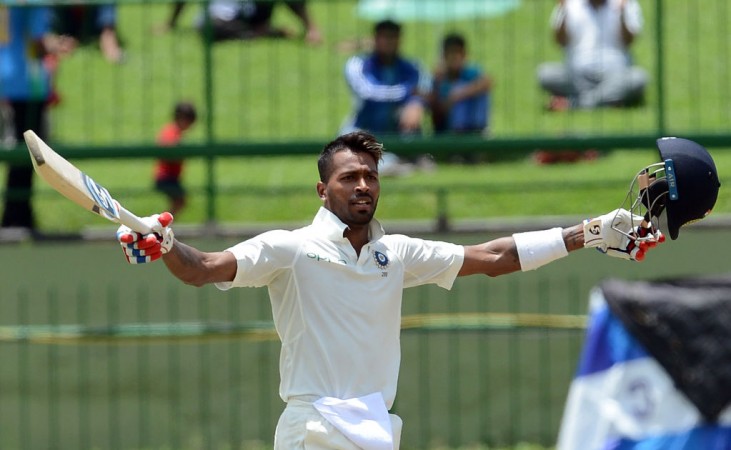 Hardik Pandya celebrates his maiden Test ton in Sri Lanka recently. Hardik Pandya