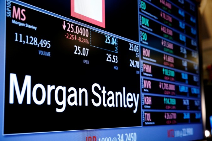 Information for stock in Morgan Stanley (MS) is displayed above the floor of the New York Stock Exchange (NYSE) after the opening bell in New York, U.S., June 24, 2016. REUTERS/Lucas Jackson Morgan Stanley