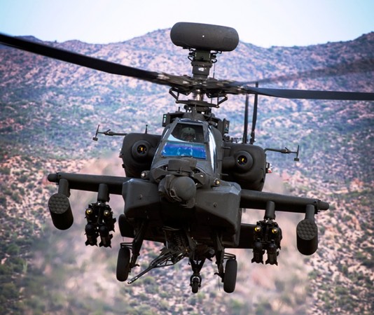 In picture: A Boeing Apache AH-64E chopper in action. Boeing Apache AH-64E