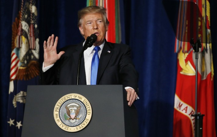 US President Trump announces his new policy for the war in Afghanistan at Fort Meyer, Virginia Donald Trump