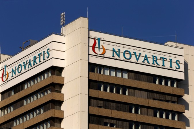The logo of Swiss pharmaceutical company Novartis is seen on its headquarters building in Basel, Switzerland. REUTERS/Arnd Wiegmann/File Photo Novartis