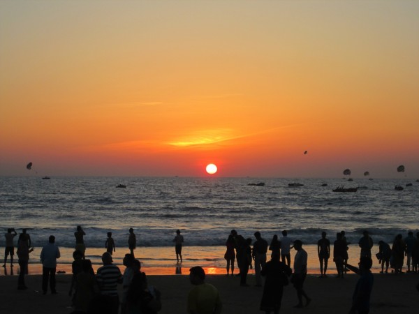 Goa beach at sunset. goa beach