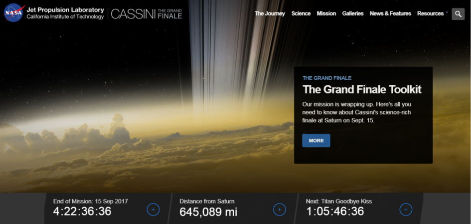 NASA Is Giving You Live Updates Of Its Historic Cassini Mission's Crash ...