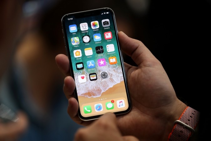 The new iPhone X is displayed during an Apple special event at the Steve Jobs Theatre on the Apple Park campus on September 12, 2017 in Cupertino, California. Apple held their first special event at the new Apple Park campus where they announced the new iPhone 8, iPhone X and the Apple Watch Series 3. Apple iPhone X