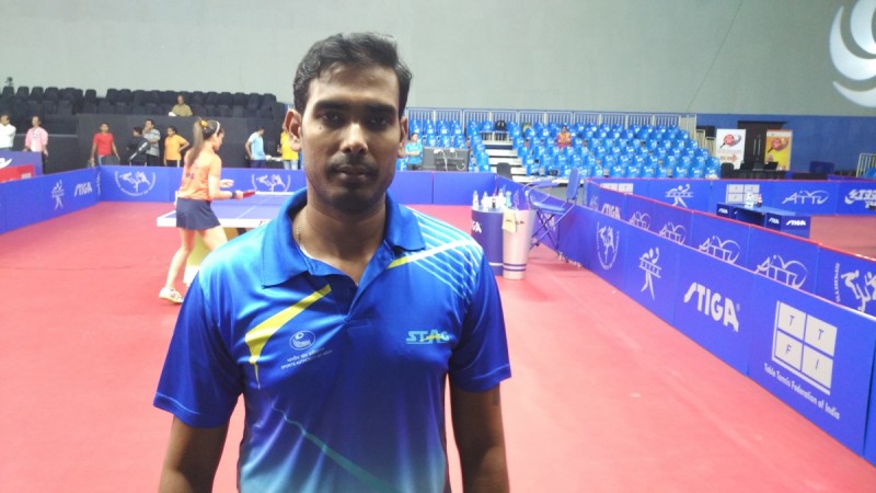 Sharath Kamal pictured at TransStadia on Thursday (September 14). Table Tennis