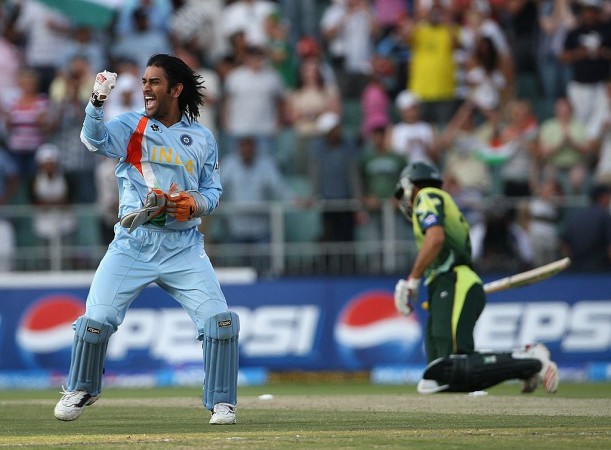 MS Dhoni during the World T20 final MS Dhoni