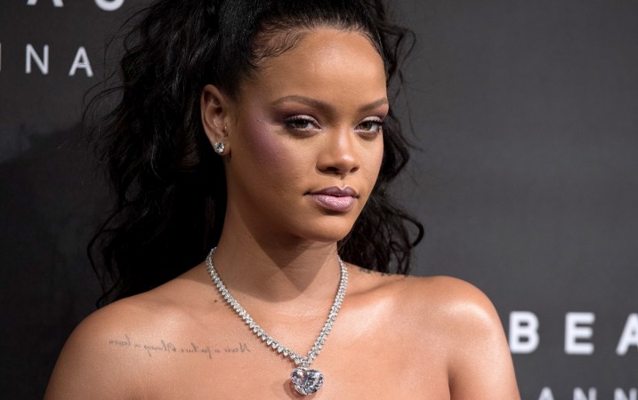 Rihanna attends the 'FENTY Beauty' by Rihanna launch at Harvey Nichols Knightsbridge on September 19, 2017 in London, England. Rihanna