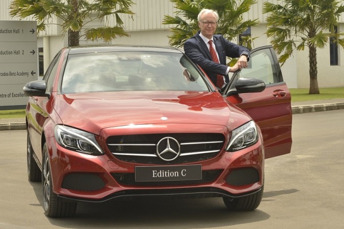 Roland Folger, MD and CEO of Mercedes-Benz India with newly launched C-Class Edition C Mercedes-Benz C-Class Edition C