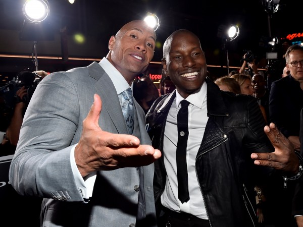 'The Rock' Johnson and Tyrese Gibson attend Universal Pictures' 'Furious 7' premiere Dwayne Johnson Tyrese Gibson