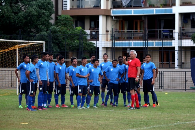 Go for it boys! Pictured: The India Under 17 football team players with coach Luis Norton de Matos fifa u17 world cup, indian football