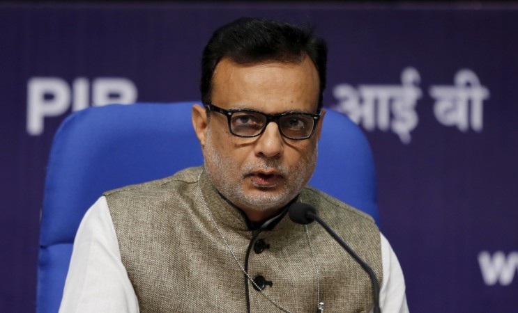 India's Financial Services Secretary Hasmukh Adhia answers a question during a news conference in New Delhi, India August 14, 2015. Hasmukh Adhia