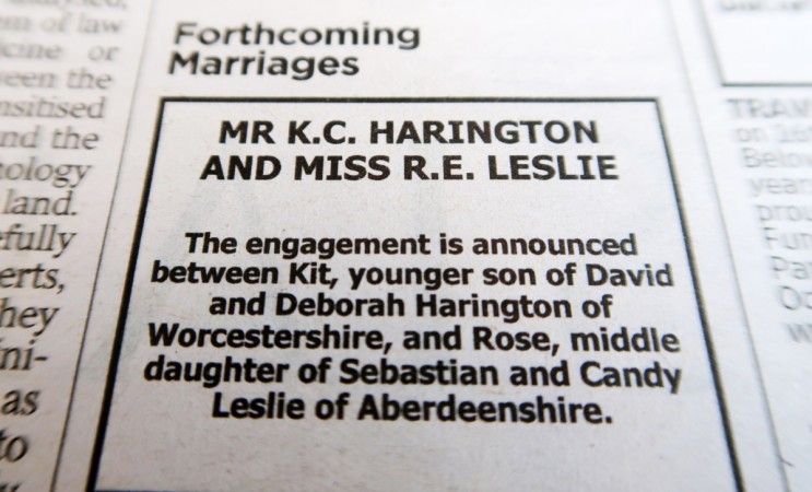 The engagement of Game Of Thrones stars Kit Harington and Rose Leslie is announced in The Times of London on September 27, 2017 in London, United Kingdom. Kit Harington and Rose Leslie engagement