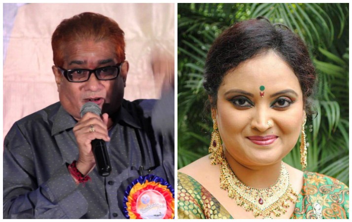 Actor MVS Haranatha Rao and anchor Mallika Actor MVS Haranatharao and anchor Mallika