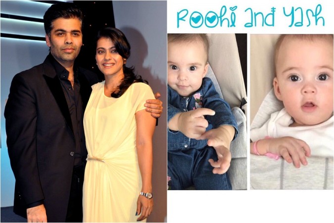 Karan Johar and Kajol, his Twins Roohi and Yash Karan Johar Kajol Twins Roohi and Yash