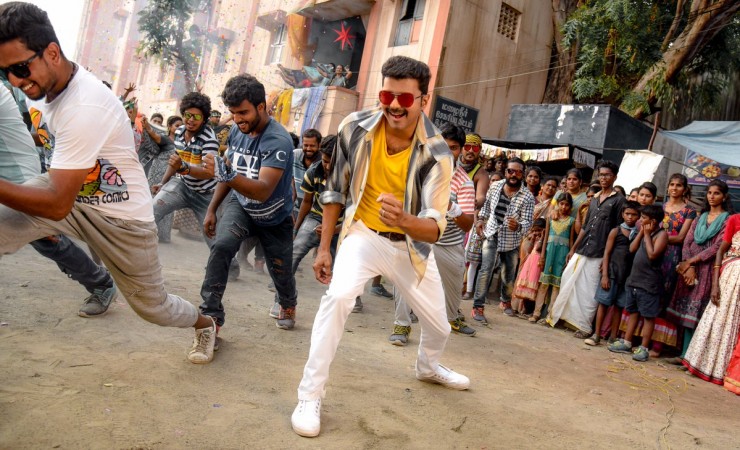 Vijay in a scene from Mersal. Mersal Screen Count