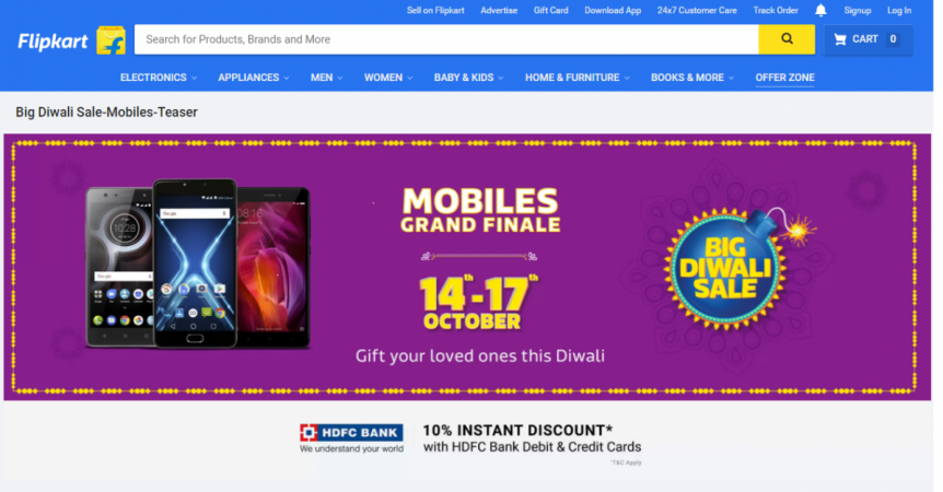 Flipkart Big Diwali Sale teaser screenshot Flipkart Big Diwali Sale