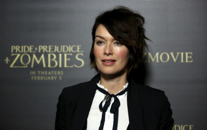 Lena Headey poses at the premiere of Lena Headey