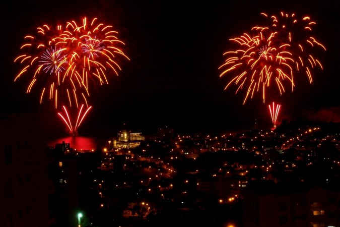 Firecrackers being burst. Diwali