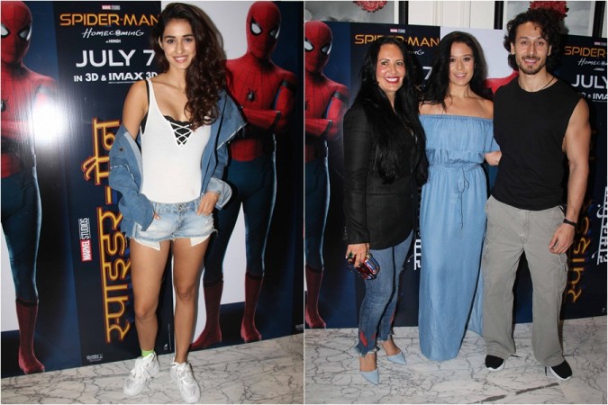 Disha Patani, Tiger Shroff and his mother Ayesha Shroff and sister Krishna Shroff Disha Tiger family