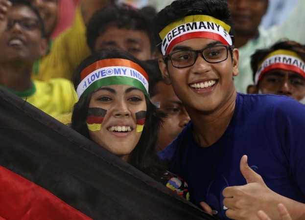Fans during the quarter final match of FIFA U17 World Cup between Brazil and Germany at Salt Lake Stadium in Kolkata, on Oct 22, 2017 fifa u17 world cup