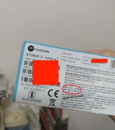 Leaked image of Moto X4 retail box Moto X4 retail box