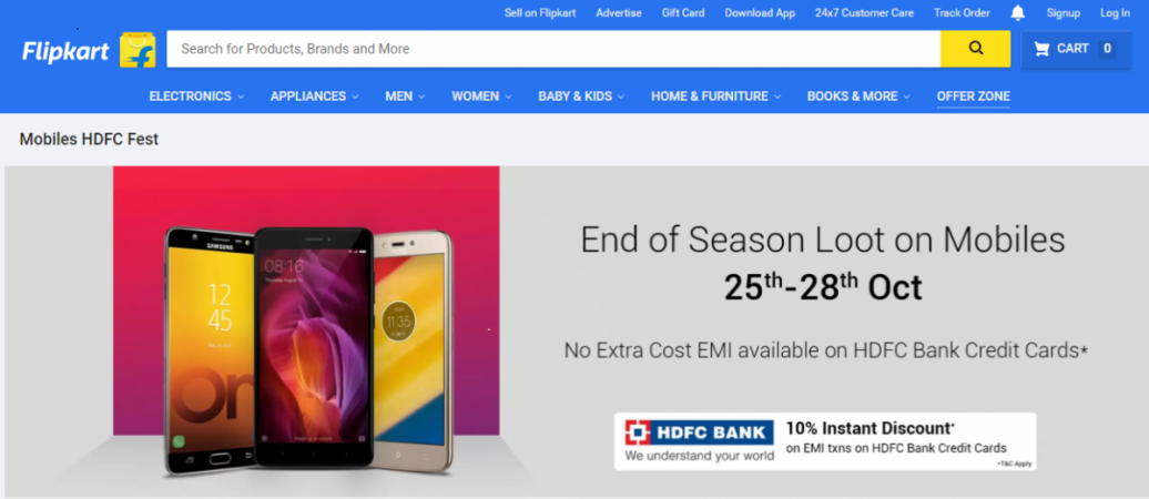 Flipkart End of Season Loot on Mobiles Sale (screenshot) flipkart sale