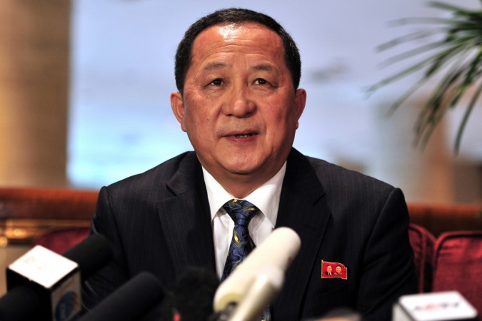 In the picture, The Democratic People's Republic of Korea's (DPRK) Chief nuclear negotiator Ri Yong Ho Ri Yong Ho