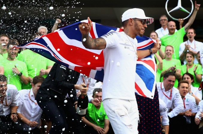 Lewis Hamilton of Great Britain and Mercedes GP celebrates after winning his fourth F1 World Drivers Championship after the Formula One Grand Prix of Mexico at Autodromo Hermanos Rodriguez on October 29, 2017 in Mexico City, Mexico lewis hamilton, f1