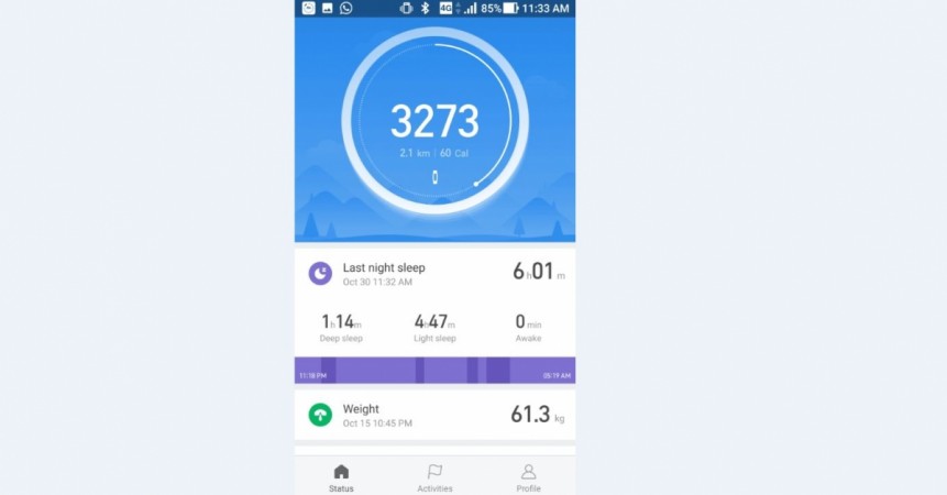 Xiaomi Mi Fit distance coverage report Xiaomi, Mi Band HRX Edition, review, Mi Fit App